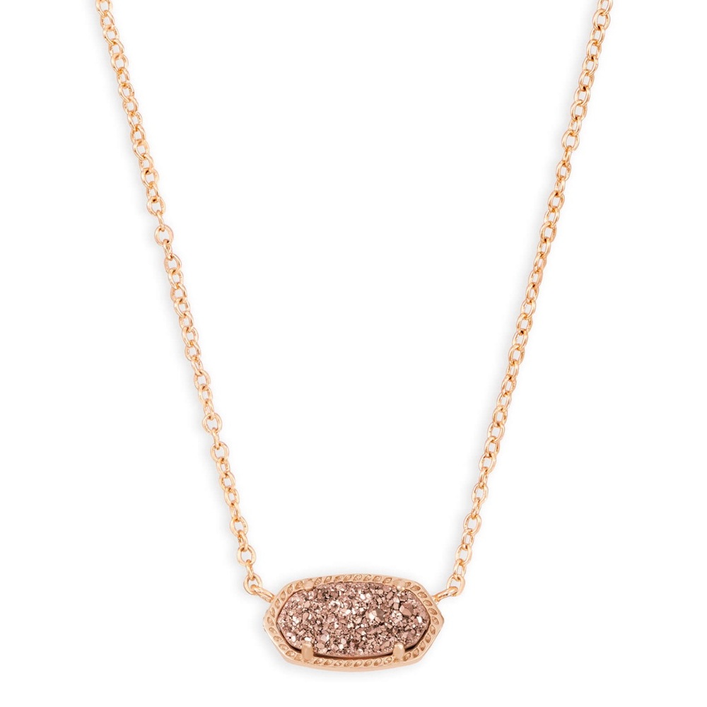 Kendra Scott Pendant Necklace in Drusy - Rose Gold